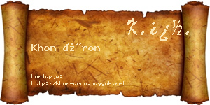 Khon Áron névjegykártya